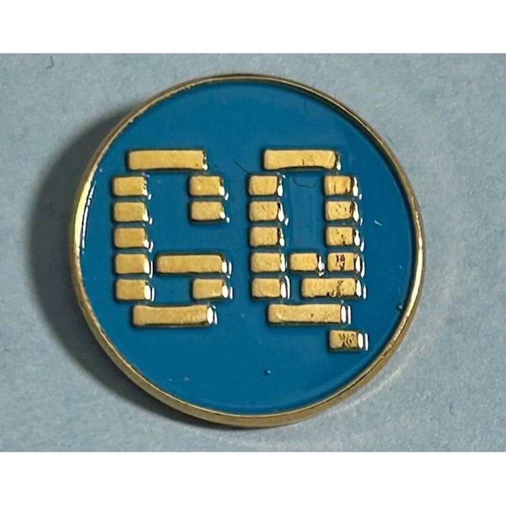 GQ - Men’s Magazine Blue & Gold Tone -Media Advertising Tie Tack,Lapel Pin